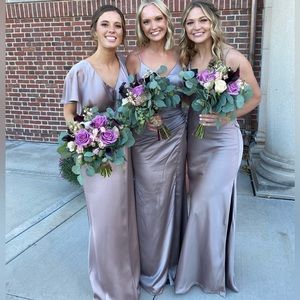 Revelry Taupe Satin dress